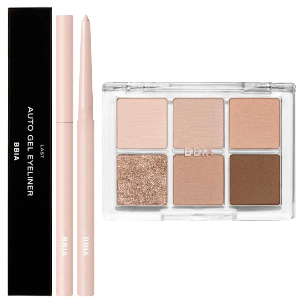 BBIA Last Auto Gel Eyeliner (11 LINEN BEIGE)   Ready To Wear Eye Palette (02 MOOD BLUSH) Bundle Set