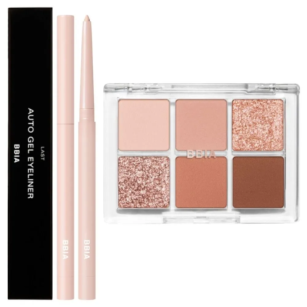 BBIA Last Auto Gel Eyeliner (11 LINEN BEIGE)   Ready To Wear Eye Palette (03 DRY FLOWER) Bundle Set