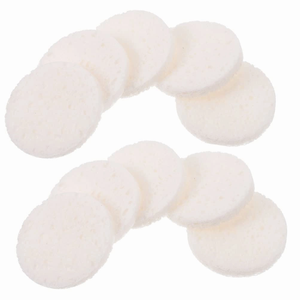 Beaupretty 40pcs Face Wash Face Puff Eye Makeup Remover Pads Face Sponge Puffs Exfoliating Facial Sponge Makeup Puff Comfortable Loofah Woman White Washbasin Simple Wood Pulp Cotton