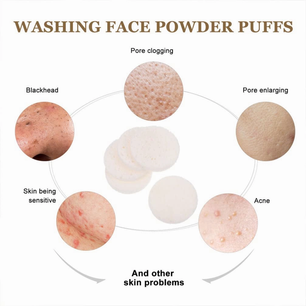 Beaupretty 40pcs Face Wash Face Puff Eye Makeup Remover Pads Face Sponge Puffs Exfoliating Facial Sponge Makeup Puff Comfortable Loofah Woman White Washbasin Simple Wood Pulp Cotton