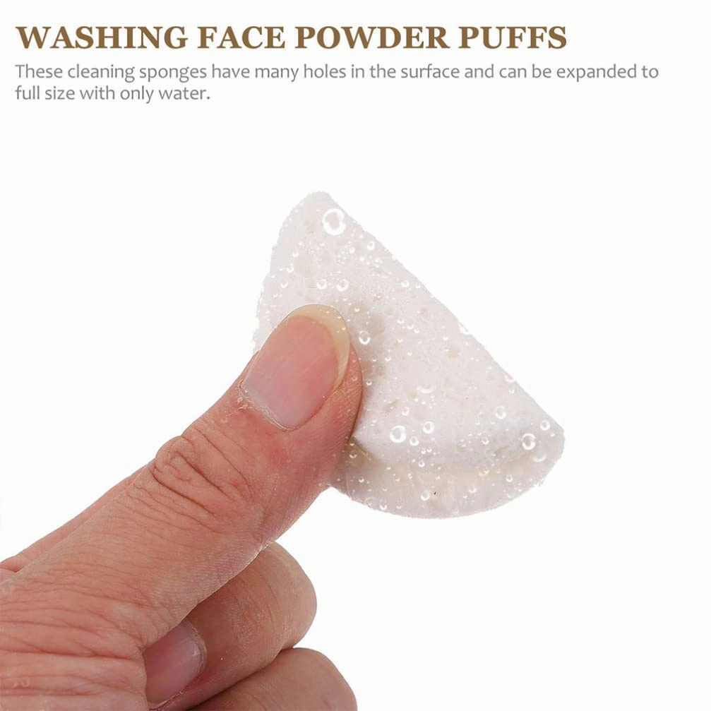 Beaupretty 40pcs Face Wash Face Puff Eye Makeup Remover Pads Face Sponge Puffs Exfoliating Facial Sponge Makeup Puff Comfortable Loofah Woman White Washbasin Simple Wood Pulp Cotton