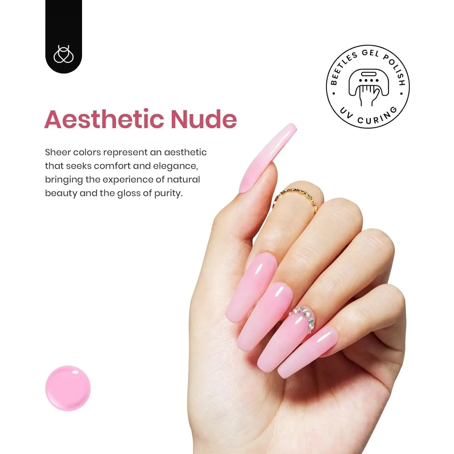 Beetles Jelly Gel Nail Polish Set, 6 Colors Jelly Nude Pink Gel Polish Kit Neutral Sheer Shimmer Glitter Translucent Effect Soak off Uv Nail Concealer DIY Manicure Spring Summer Gift for Women
