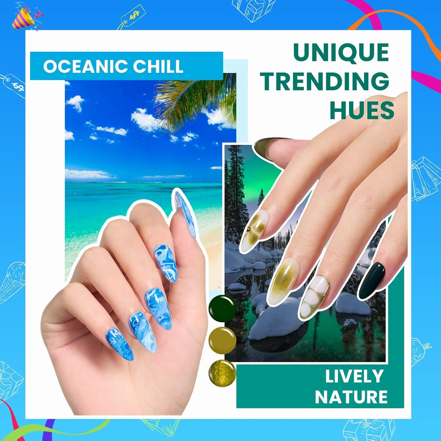 Beetles 110 PCS Gel Nail Polish Set, 100 Colors Infinite Inspiration All Season Red Brown Green Black Gel Polish with 5Pcs Base Top Coat Soak off UV Gel for Manicure Lovers DIY at Home Gifts for Women