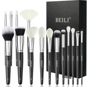 BEILI 15PCS Makeup Brushes Set, Professional Beauty Brushes Set for Foundation Powder, Concealer, Eyebrow, Eyeshadow, Contour, Eyeliner, Eye Blending Brush