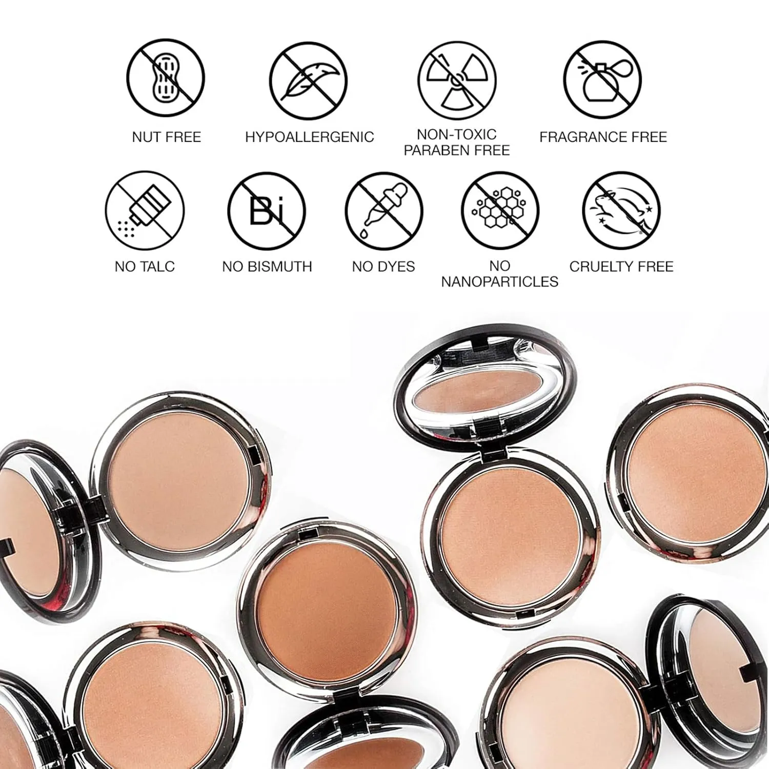 bellapierre Compact Mineral Foundation SPF 15 | Vegan & Cruelty Free Natural Makeup | Full Coverage Matte Foundation | Hypoallergenic | Oil & Talc Free - 0.35 Oz - Latte