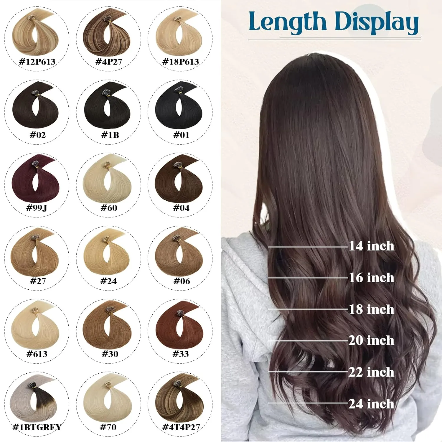 Benehair 20 inch Highlighted Nano Ring Human Hair Extensions Medium Brown & Dark Blonde Pre Bonded Keratin Fusion Stick Tip Iron Loop Link Straight Micro Bead Remy Hairpiece for Women 50 strands 50g #4&27