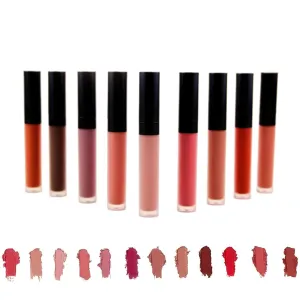Beryse Lip Stain Oil, Cream Texture Lipstick, Long-Lasting Moisturizing Matte Lip Oil Non-Stick to Cup Non-Fading (9PCS)