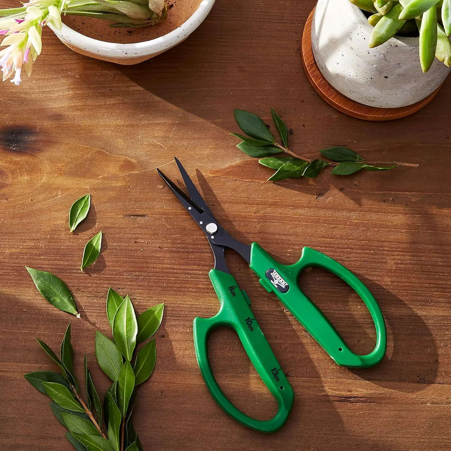 Bonsai Scissors, 2" Non-stick Straight Blades - Senshi Series, Brown (800412)