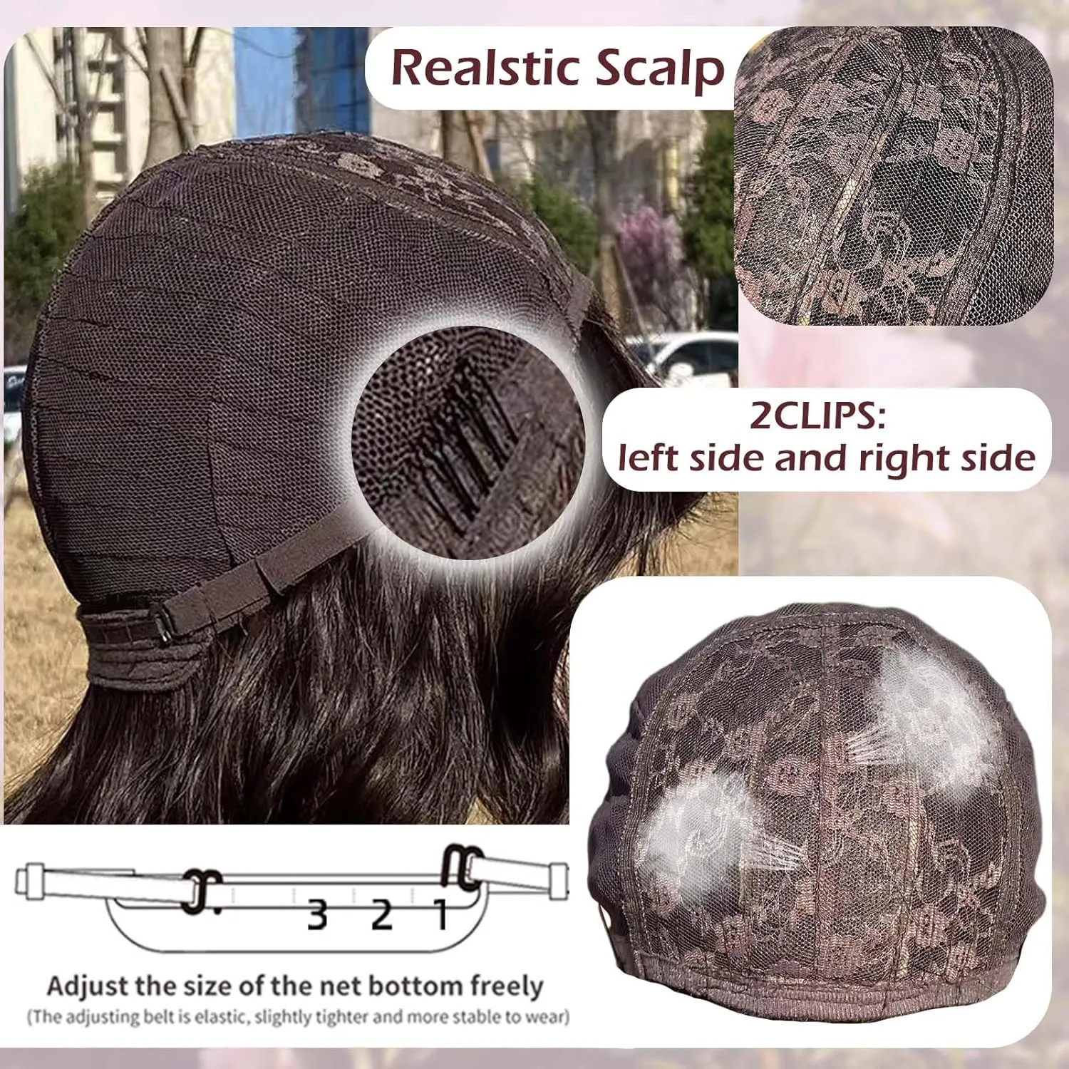 Brown Wig with Bangs Bob Wig Synthetic Short Bob Wig Dark Brown Wavy Wig Synthetic Heat Resistant Fiber Wigs for Women 14 Inch