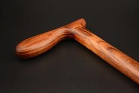 Brown T-Shape Wooden Hand carved Cane - Premium Carved Lightweight Walking Cane With Ergonomic Palm Grip Handle - 36" Brown Designer Handmade Elegant Carved Walking Stick For Men Women.