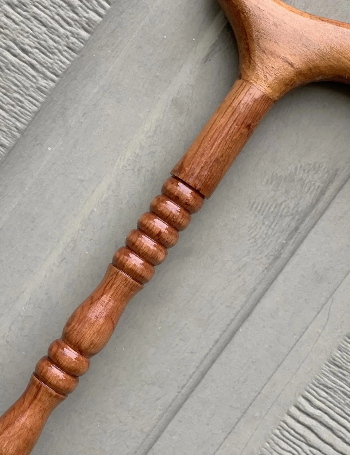 Brown T-Shape Wooden Hand carved Cane - Premium Carved Lightweight Walking Cane With Ergonomic Palm Grip Handle - 36" Brown Designer Handmade Elegant Carved Walking Stick For Men Women (Style-I)