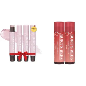 Burt's Bees Shimmer Lip Tint Set, Tinted Lip Balm Stick & Lip Tint Balm with Long Lasting 2 in 1 Duo Tinted Balm Formula