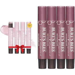 Burt's Bees Shimmer Lip Tint Set, Tinted Lip Balm Stick & Shimmer Lip Tint Stocking Stuffers Set, Tinted Lip Balm Stick