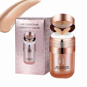 Butterfly Cushion Bb Cream,Butterfly Air Cushion Powder Puff Bb Cream,Moisturizing Concealer Makeup Base Bb Liquid Foundation,Effectively Cover Skin Blemishes (#02)