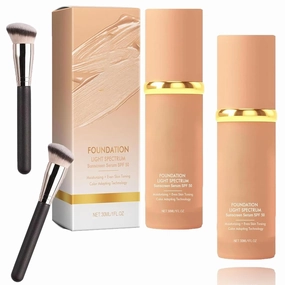 Cabindealer 4 in 1 Foundation - Light Spectrum, Color Changing, Hydrating Medium Full Coverage Concealer (2sets)