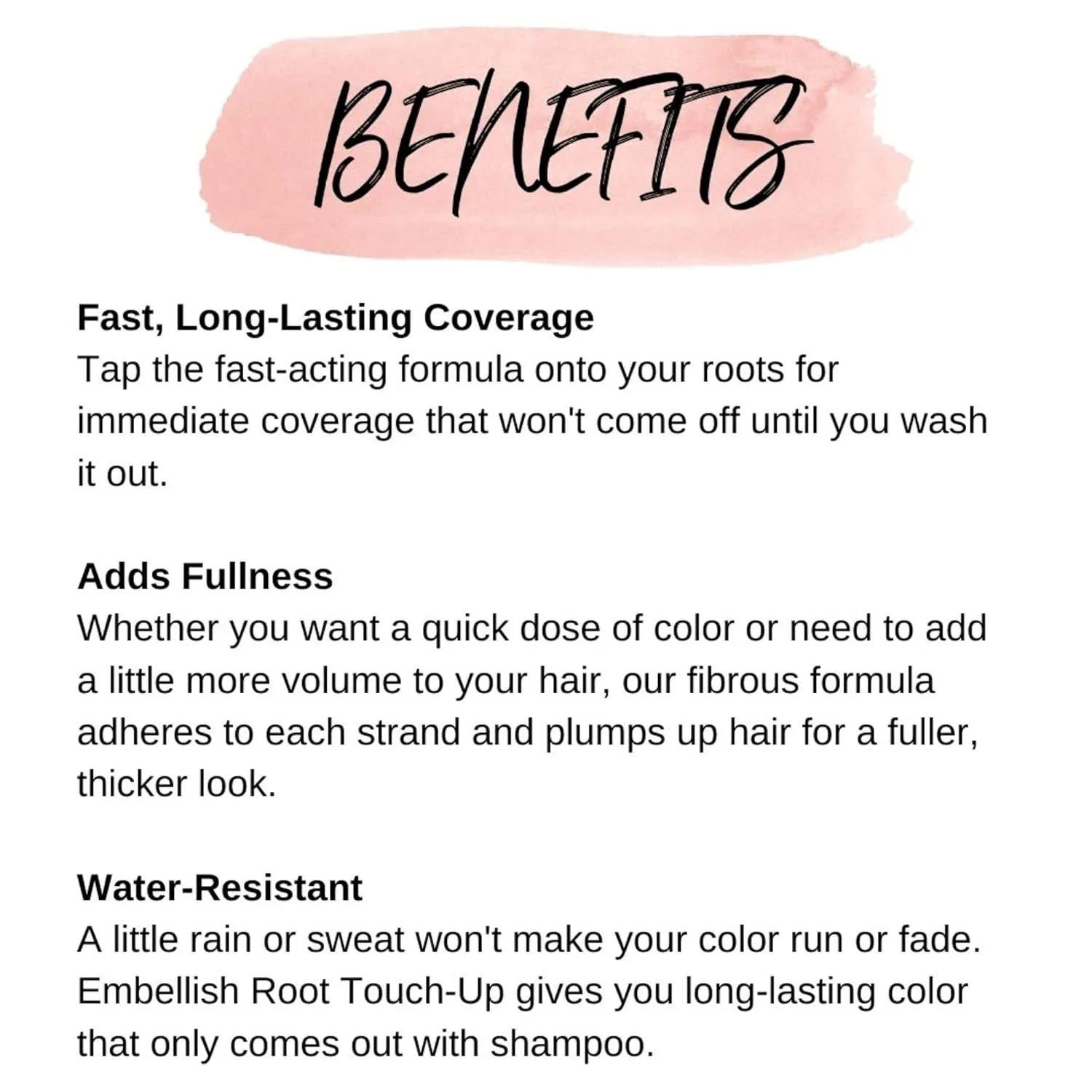 Calista Embellish Root Touch-Up, Blonde, Temporary Grey Cover and Root Concealer, 0.35 oz.