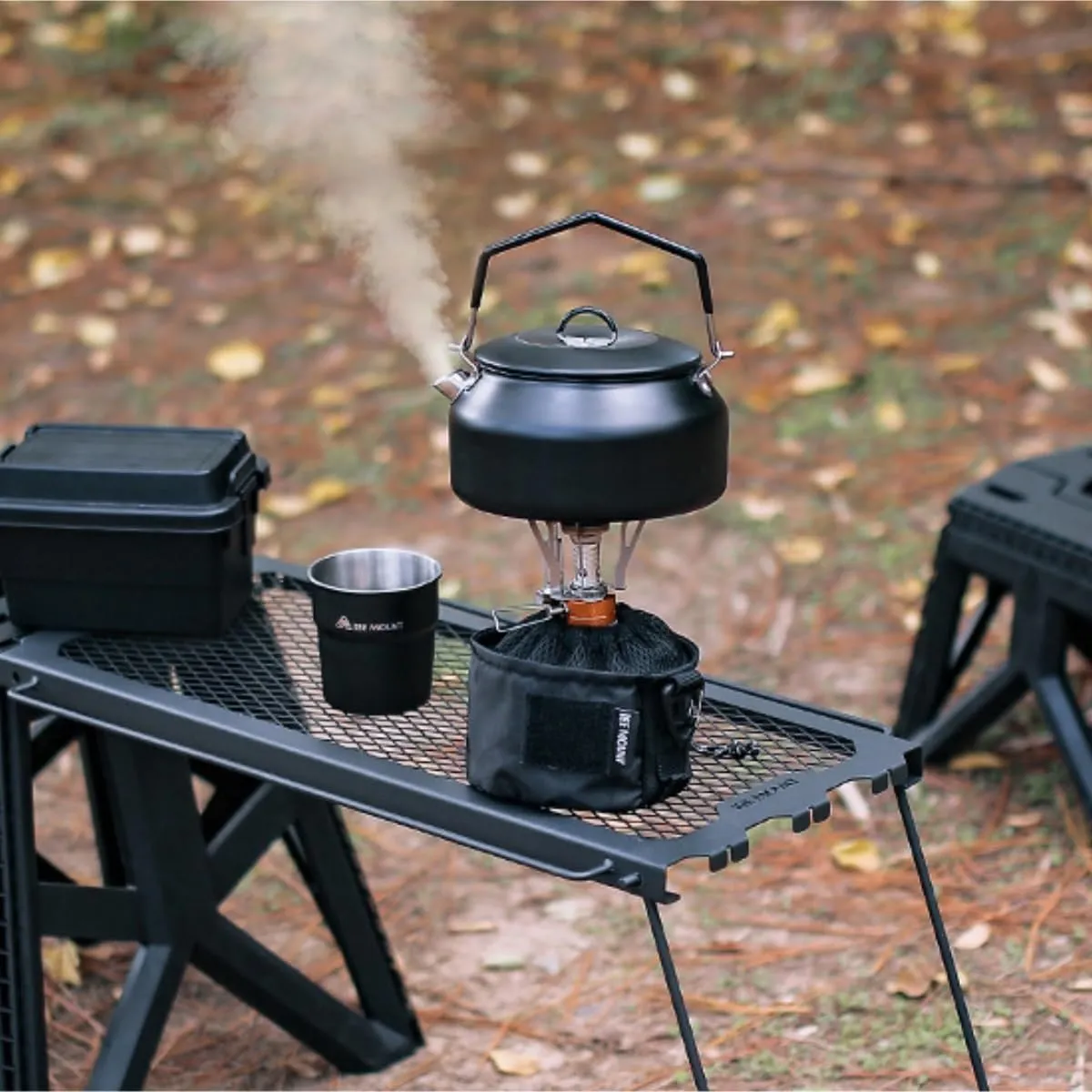 Camping Kitchen Utensil Outdoor Stainless Steel Picnic Teapot Camping Portable Large Capacity Kettle for Outdoor Cooking(Green)