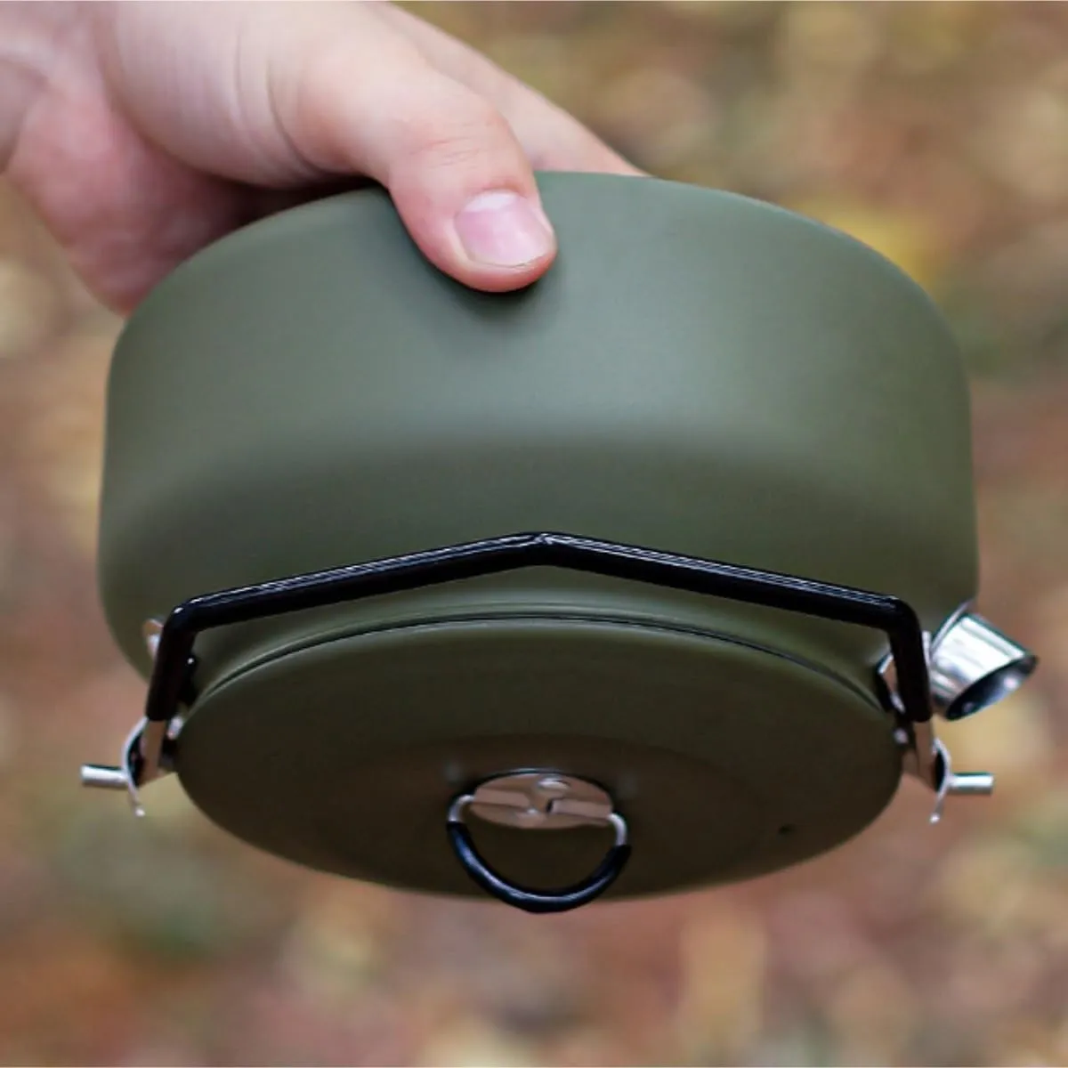 Camping Kitchen Utensil Outdoor Stainless Steel Picnic Teapot Camping Portable Large Capacity Kettle for Outdoor Cooking(Green)