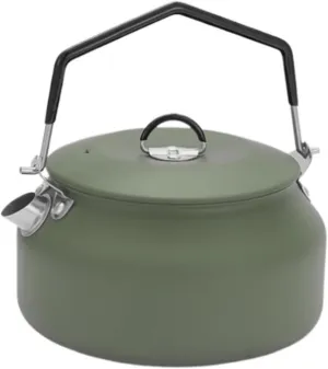 Camping Kitchen Utensil Outdoor Stainless Steel Picnic Teapot Camping Portable Large Capacity Kettle for Outdoor Cooking(Green)