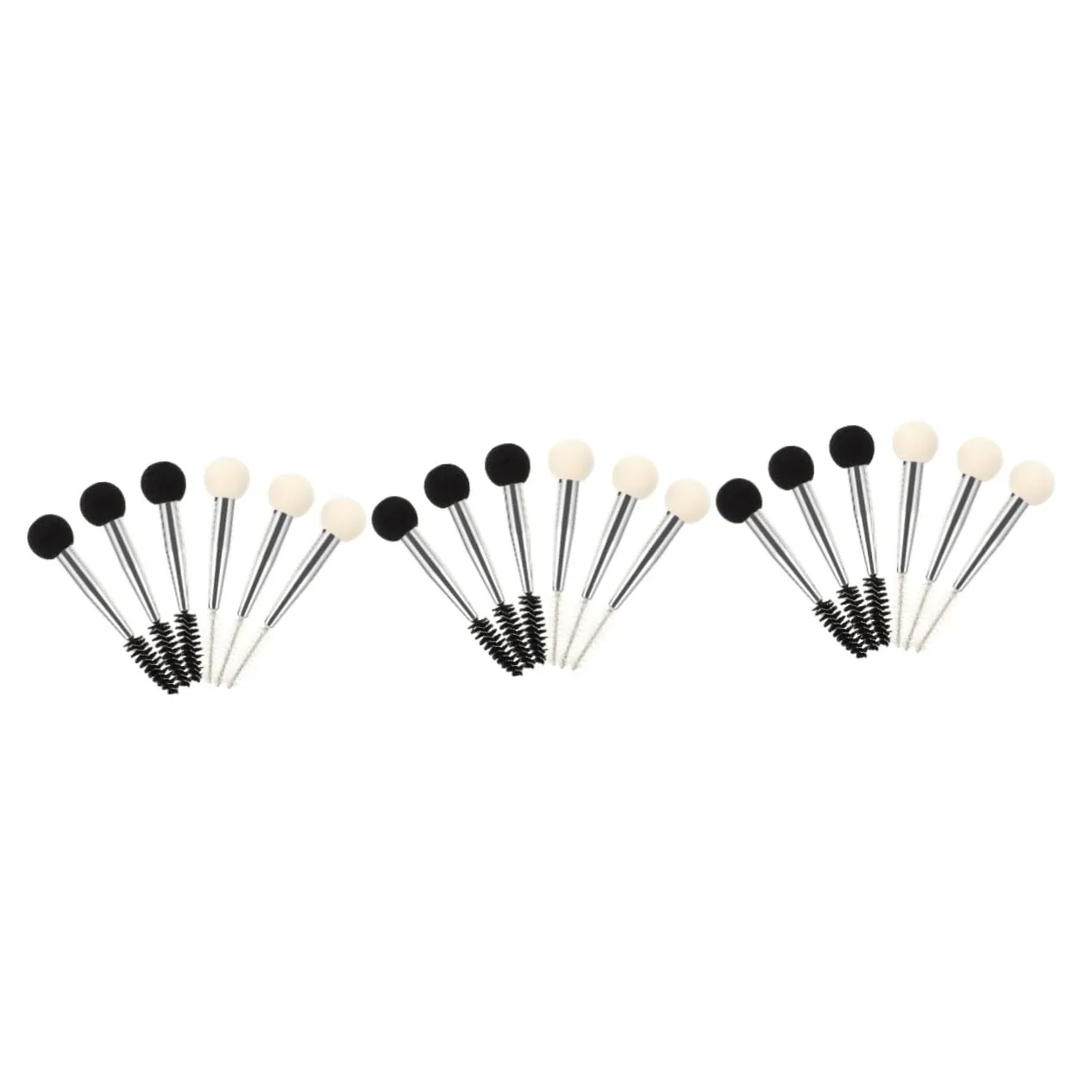 CANIGHT 3sets Eyebrow Brush Sponge Makeup Blender Set Dual-ended Makeup Applicator for Mascara Brow Powder Foundation Travel Size 6pcs*3