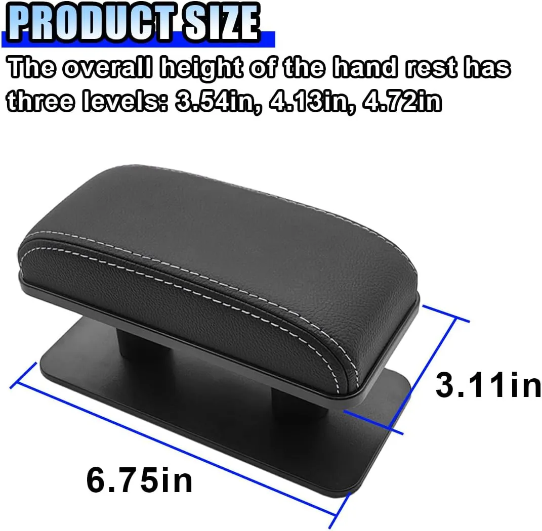 Car Elbow Support Pad, Adjustable Height Side Booster Pad, PU Leather Car Door Armrest Pad, Soft Comfortable Arm Rest Pillow, Universal Elbow Rest Cushion (Black&White)