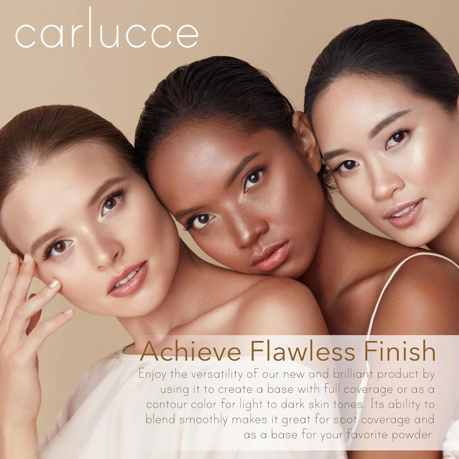 Carlucce Cache Cream 3-in-1 Makeup Color Palette, Obsession - Foundation, Concealer & Primer, Medium - Full Coverage, Natural Finish, Cruelty Free