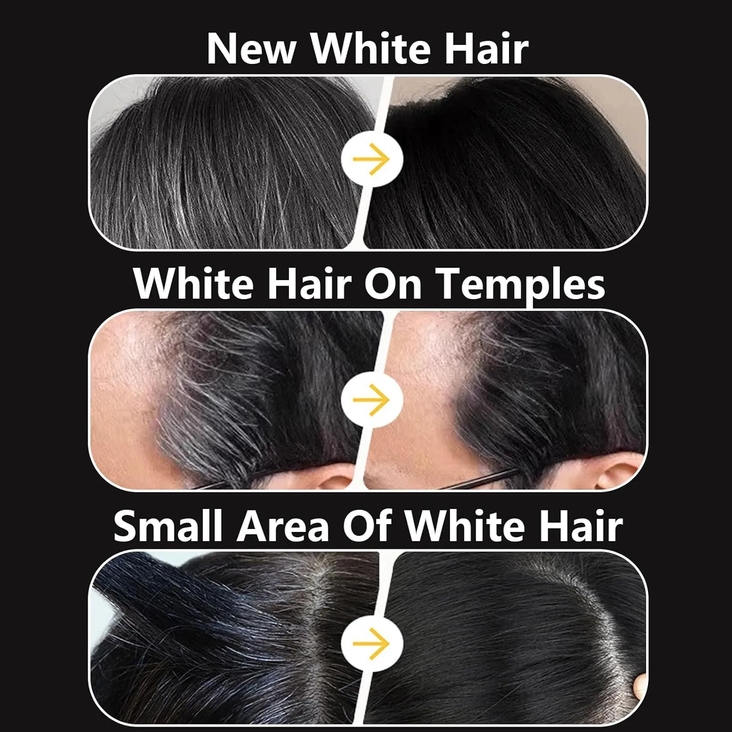 Carylook Hair Color Stick, Waterproof and Sweat-Proof Comb Hair Dye, Portable Hair Dye Comb For Gray Hair Coverage, 2 in 1 Instant Dye, for Women & Men (2pcs Black Brown, 20g)