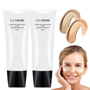 CC Cream for Older Women, CC Cream Self Adjusting for Mature Skin, Concealer for Older Women, Color Correcting Moisturizer, Skin Tone Adjusting CC Creams Foundation Spf 50 (Set, 2)