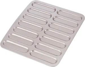 CHEFMADE Eclair Cake Pan, 14-Cavity Non-Stick Mini Eclair Cookie Biscuits Bakeware for Oven Baking (Champagne Gold)