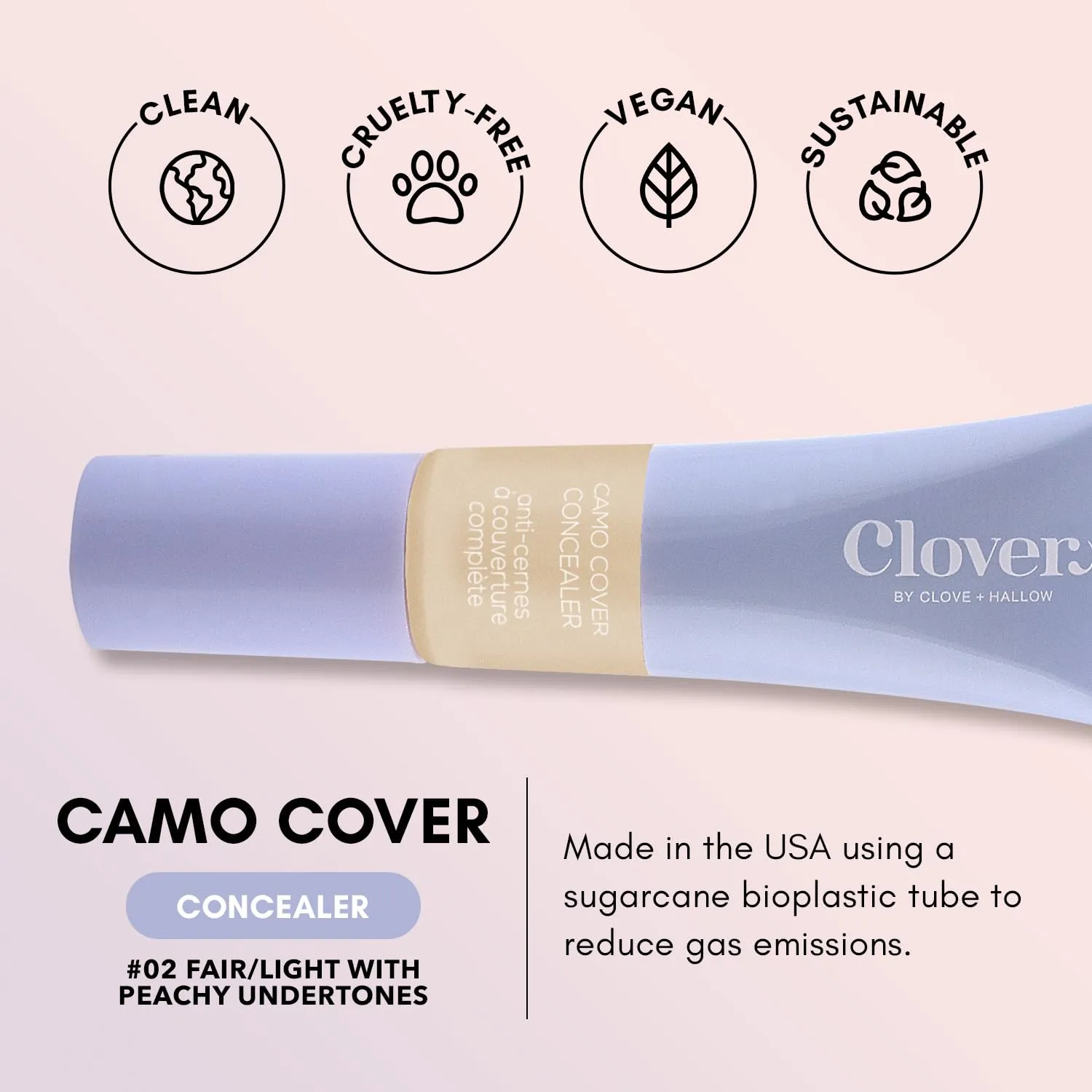 Clover Camo Cover Face & Under Eye Concealer Cruelty-Free & Vegan Natural Makeup