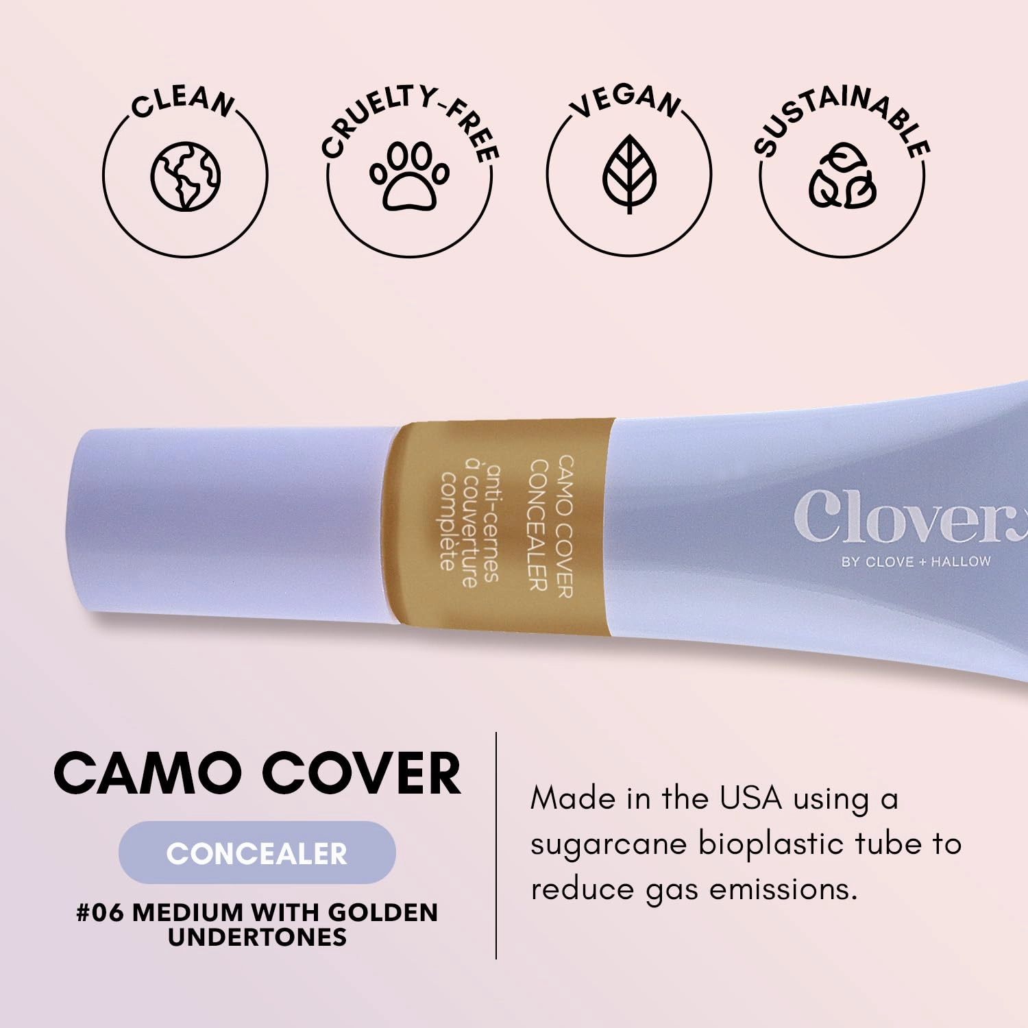Clover Camo Cover Face & Under Eye Concealer Cruelty-Free & Vegan Natural Makeup