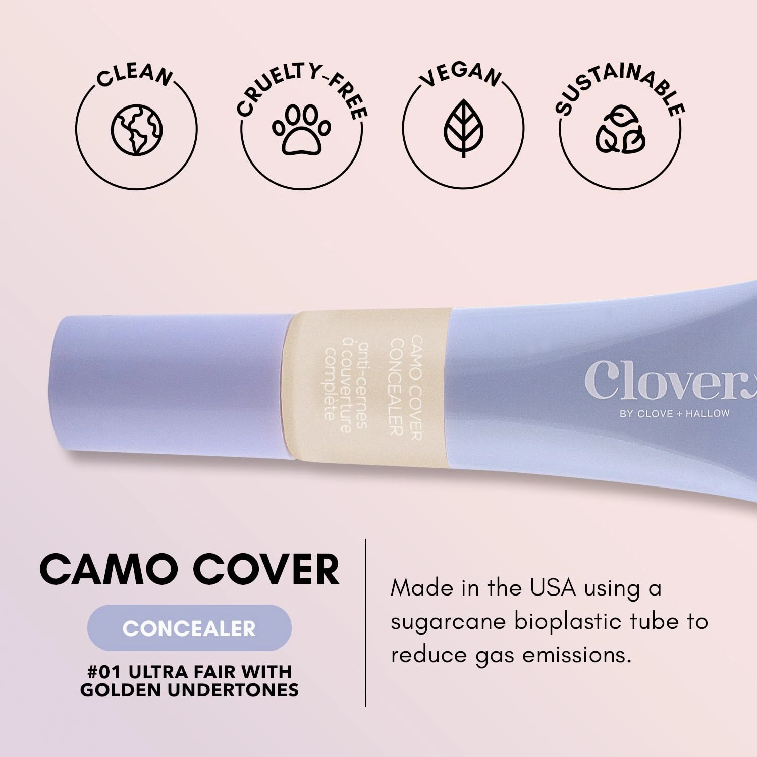 Clover Camo Cover Face & Under Eye Concealer Cruelty-Free & Vegan Natural Makeup