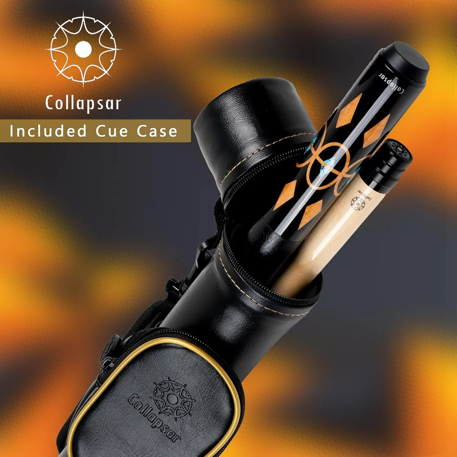 Collapsar CA Pool Stick with 1X1 Hard Case,58" Maple Professional Billiard Cue Stick,19-21 oz Pool Cue Set