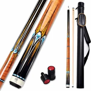 Collapsar CXL Pool Cue with 1X1 Hard Case,Low Deflection Shaft 13mm Black Tip Billiard Ques Sticks,58" 2-Pieces 19-21 oz Professional Pool Stick Set