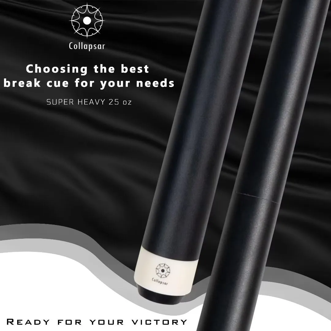 Collapsar Heavy Hitter Jump Break Cue,25oz 3 Piece Pool Cue 14mm Phenolic Tip,25-Ounce Billiard Pool Stick