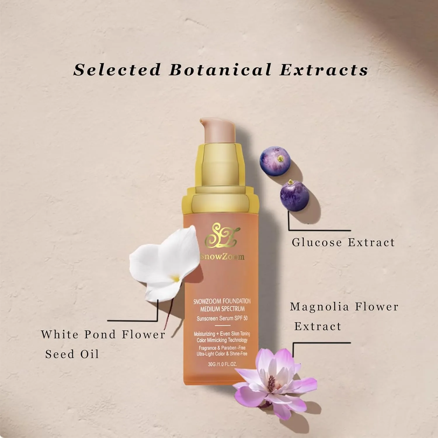 Color Changing Medium/Light 4 in 1 Hydrating full coverage concealer Foundation makeup Liquid-Longwearing & Waterproof- with SPF 50 (Deep Natural -Gold Lid-for darker skinned people)