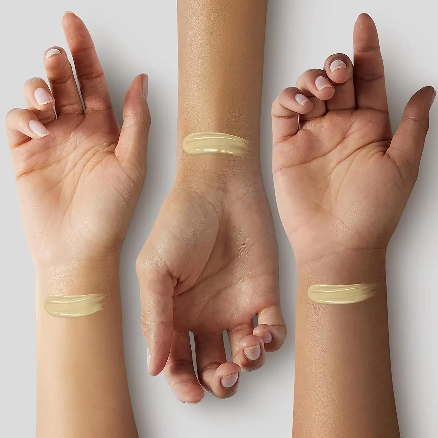 Color Changing Medium/Light 4 in 1 Hydrating full coverage concealer Foundation makeup Liquid-Longwearing & Waterproof- with SPF 50 (Deep Natural -Gold Lid-for darker skinned people)
