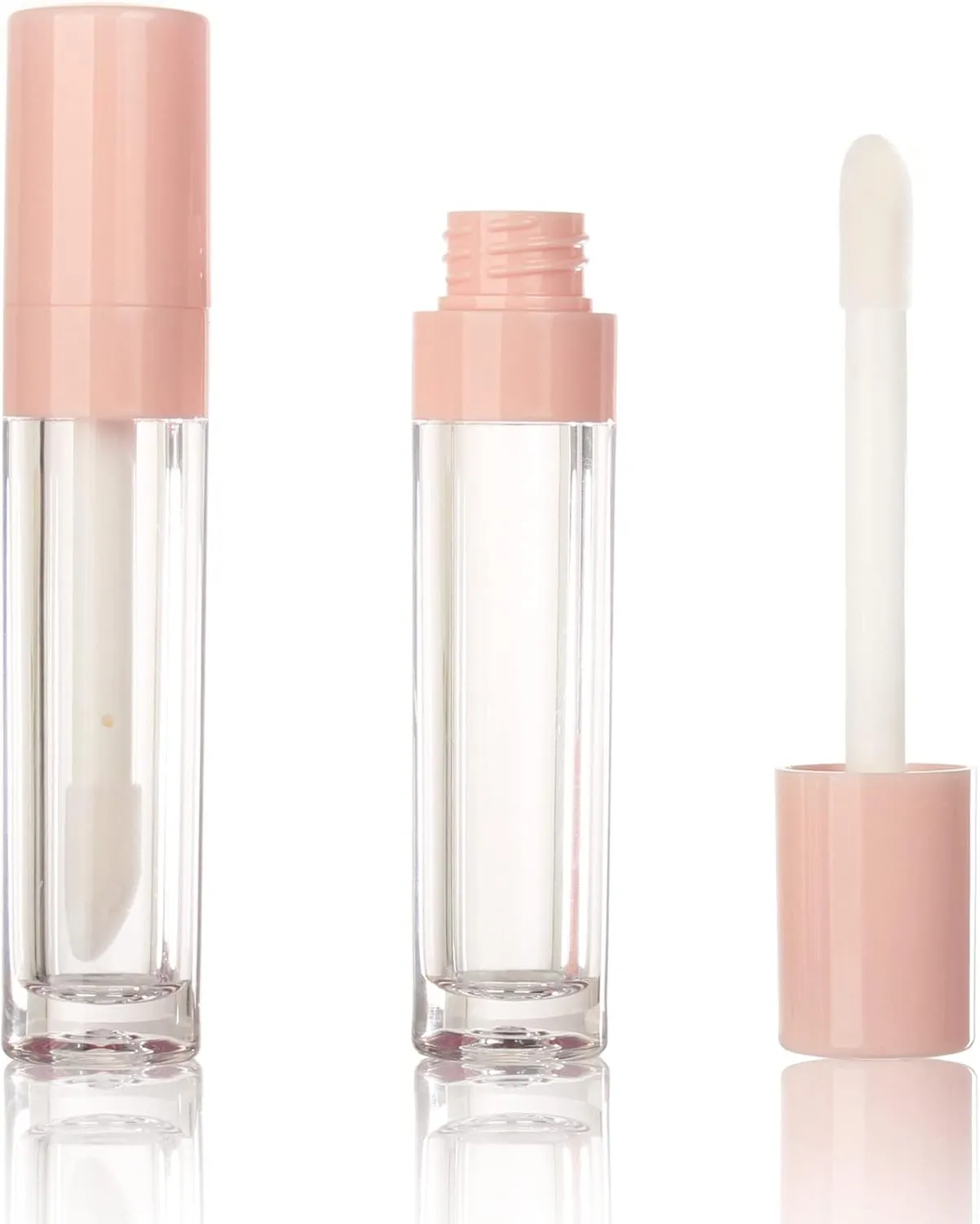 COSIDEA 30pcs Pink Empty 8ml 0.27oz PETG Lip Gloss Tubes with Big Doe Foot Wand，Lipgloss Containers，Concealer Tube Packing Container Bulk Wholesale