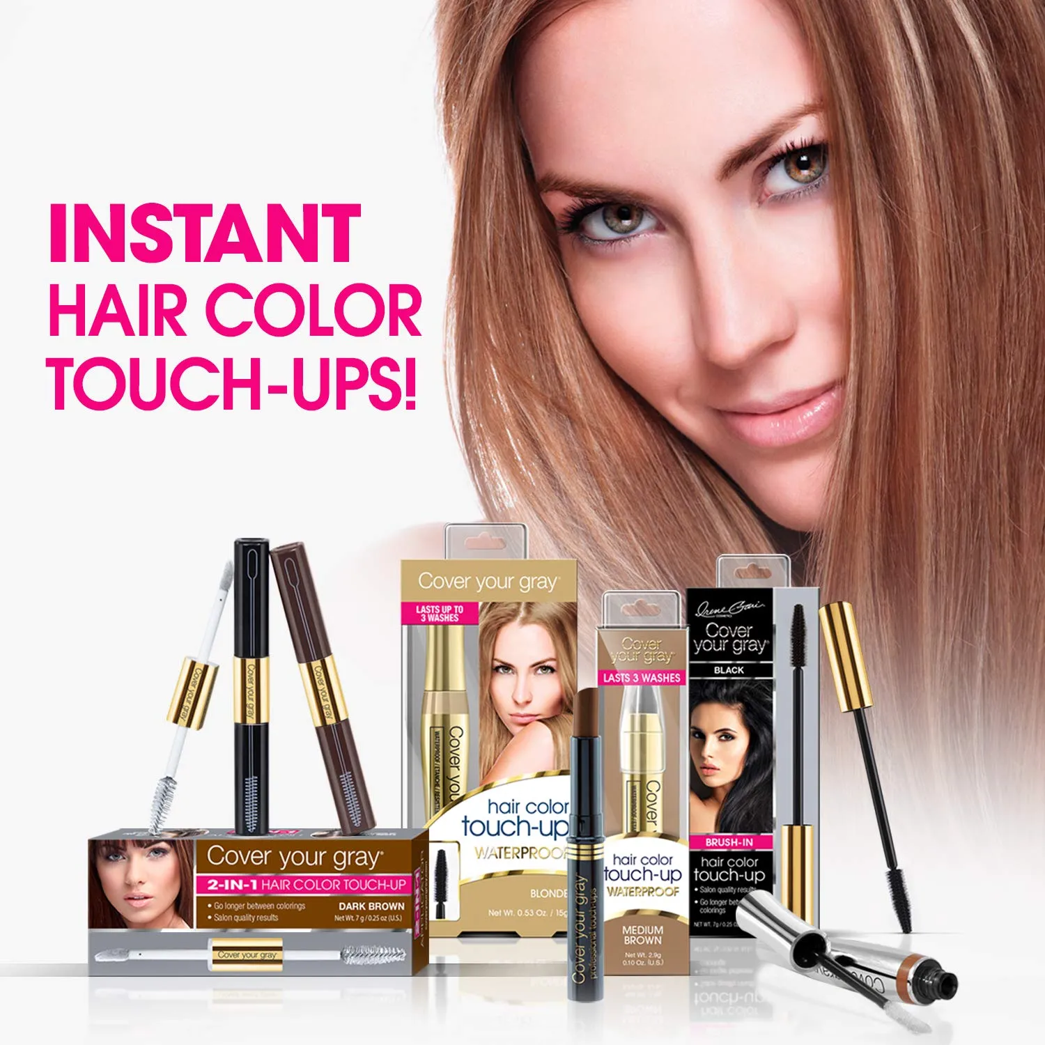 Cover Your Gray Hair Color Touch-Up Stick - Medium Brown (6-Pack)