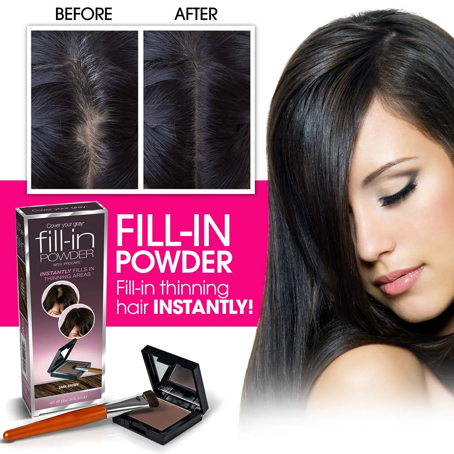 Cover Your Gray Hair Color Touch-Up Stick - Medium Brown (6-Pack)