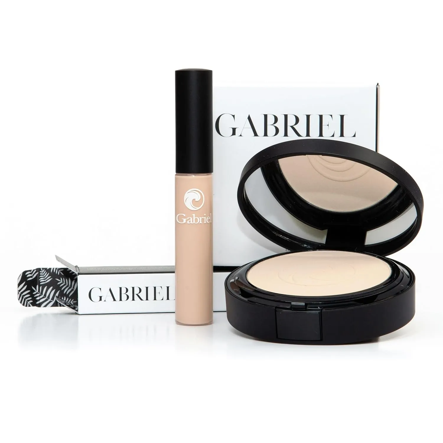 Cream Concealer (Light)  Dual Powder Foundation (Extra Light Beige)   Cosmetic Travel Bag