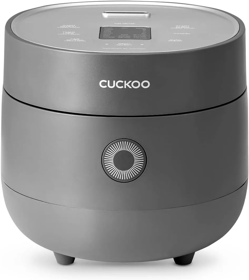CUCKOO Rice Cooker 6 Cup Uncooked / 12 Cup Cooked, Modern Fuzzy Logic Rice Cooker Small with Delay Timer & Keep Warm Setting, Versatile Food Steamer for Cooking, Non-Stick Inner Pot, Gray (CR-0675FG)