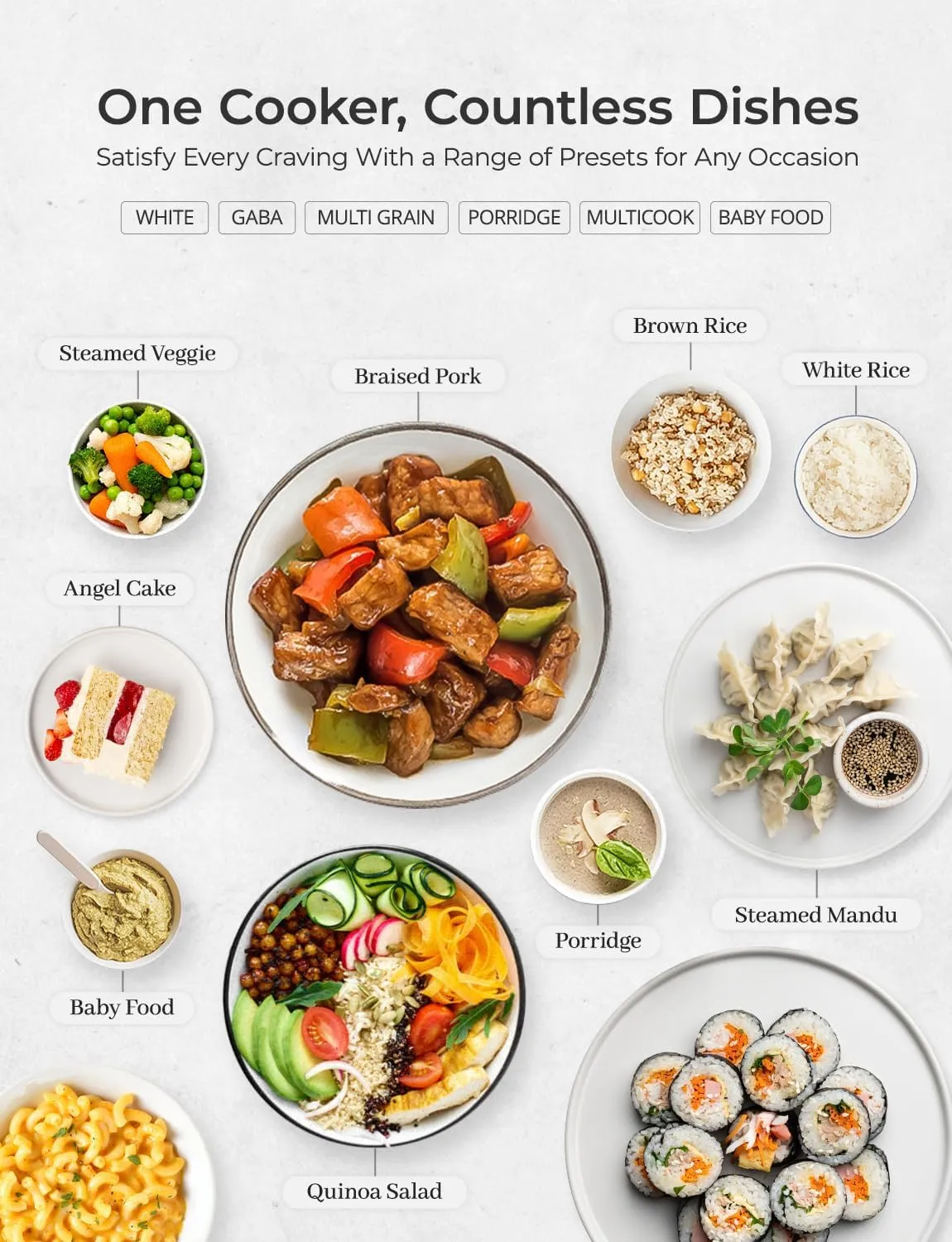 CUCKOO Rice Cooker 6 Cup Uncooked / 12 Cup Cooked, Modern Fuzzy Logic Rice Cooker Small with Delay Timer & Keep Warm Setting, Versatile Food Steamer for Cooking, Non-Stick Inner Pot, Gray (CR-0675FG)