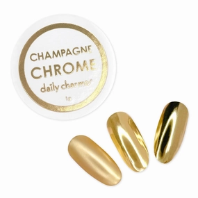 Daily Chrome Mirror Chrome Nail Powder 1g, Metallic Nail Art Dip Powder, Mirror Effect Manicure Chrome Powder, Home DIY/Nail Salon Manicure, Dip Manicure Powder (Champagne Gold)