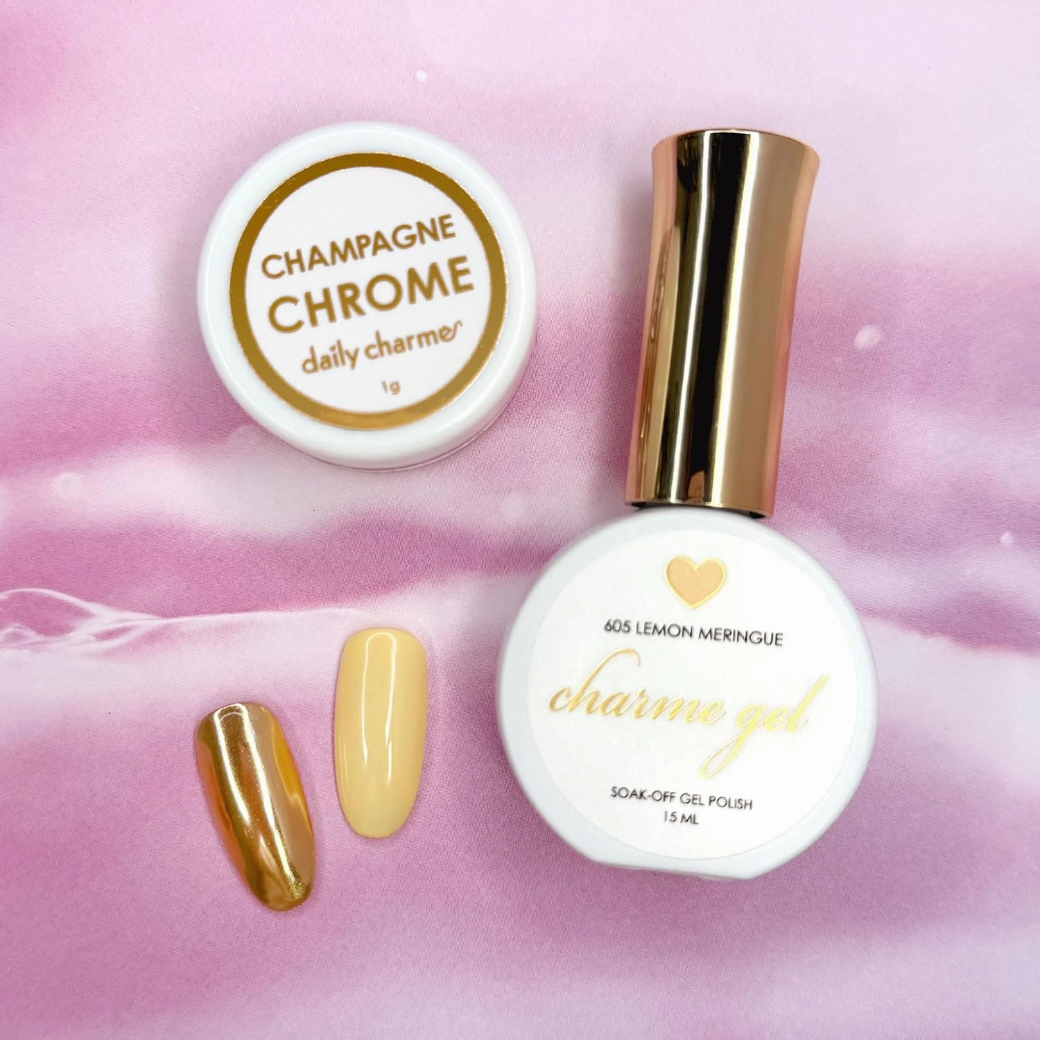 Daily Chrome Mirror Chrome Nail Powder 1g, Metallic Nail Art Dip Powder, Mirror Effect Manicure Chrome Powder, Home DIY/Nail Salon Manicure, Dip Manicure Powder (Champagne Gold)
