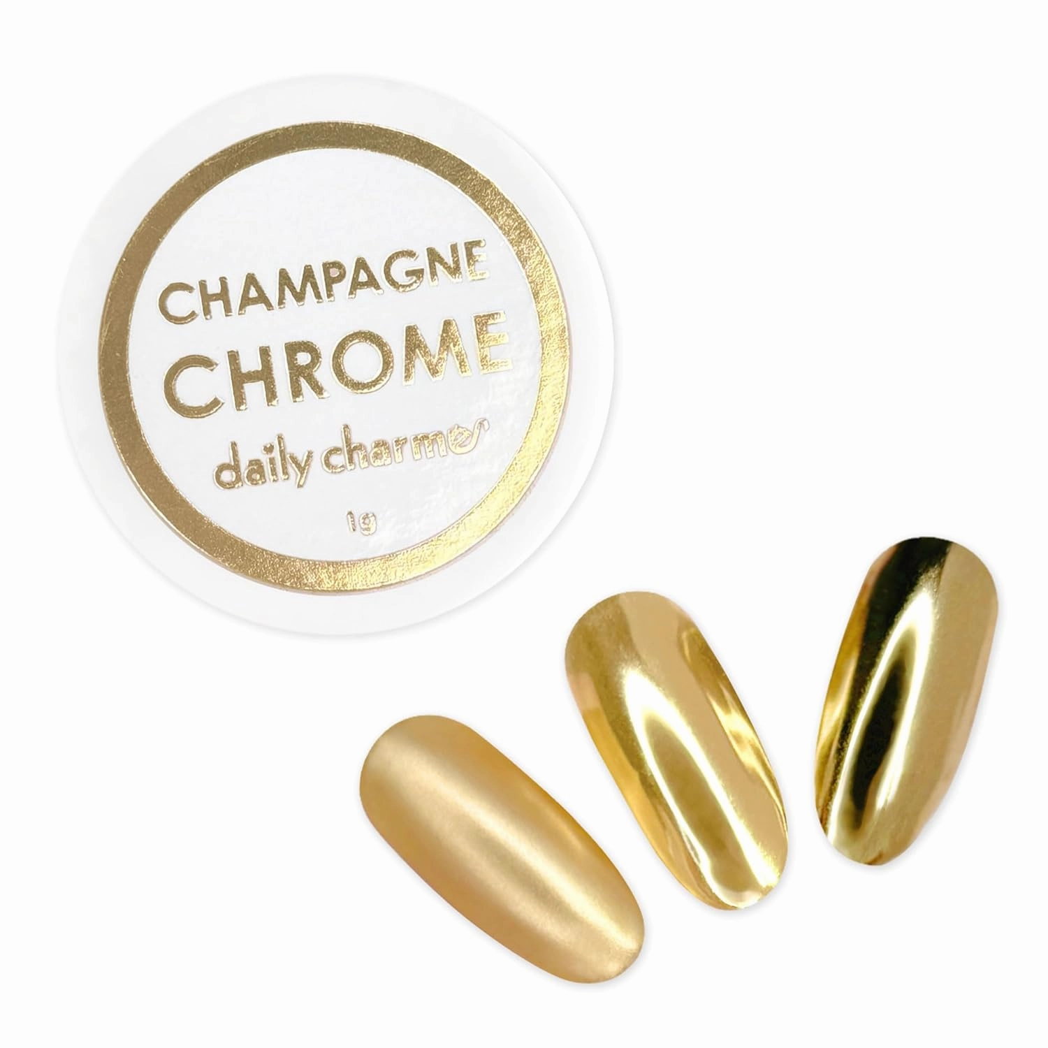 Daily Chrome Mirror Chrome Nail Powder 1g, Metallic Nail Art Dip Powder, Mirror Effect Manicure Chrome Powder, Home DIY/Nail Salon Manicure, Dip Manicure Powder (Champagne Gold)