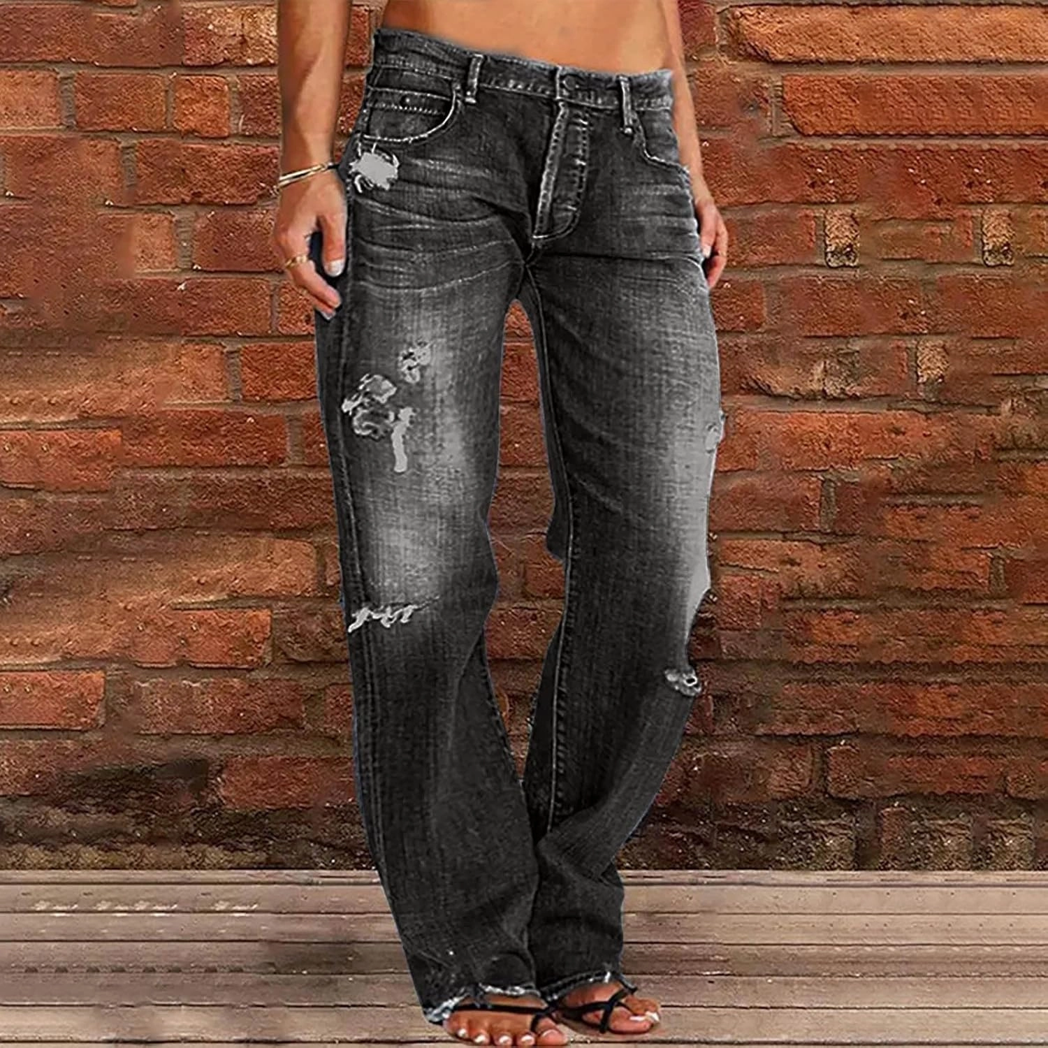Denim Sweatpants Jeans for Women Trendy Low Rise Baggy Jeans Y2k Boyfriend Barrel Jeans Casual Loose Wide Leg Jeans