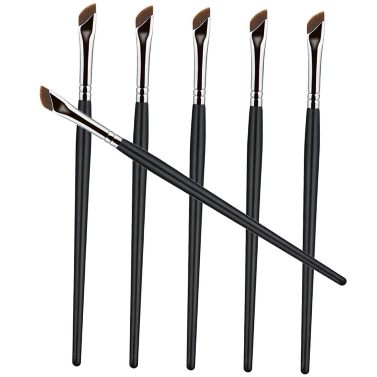 Didiseaon 6-piece Makeup Brush Set Angled Eyeliner Brow and Concealer Brushes Easy Travel Daily Use
