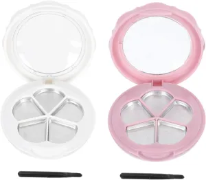 Didiseaon Lipstick Eyeshadow Testing Palette Stackable Makeup Palette Tray Case Refillable Blusher Container Random Color