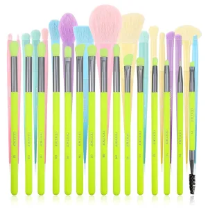 Docolor 17Pcs Colourful Makeup Brush Set   15Pcs Eye Makeup Brushes Set Premium Kabuki Foundation Blending Face Powder Synthetic Makeup Brushes Set
